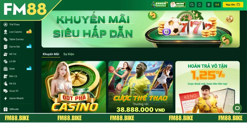 Một số ưu điểm nổi bật tại sảnh cược thể thao FM88